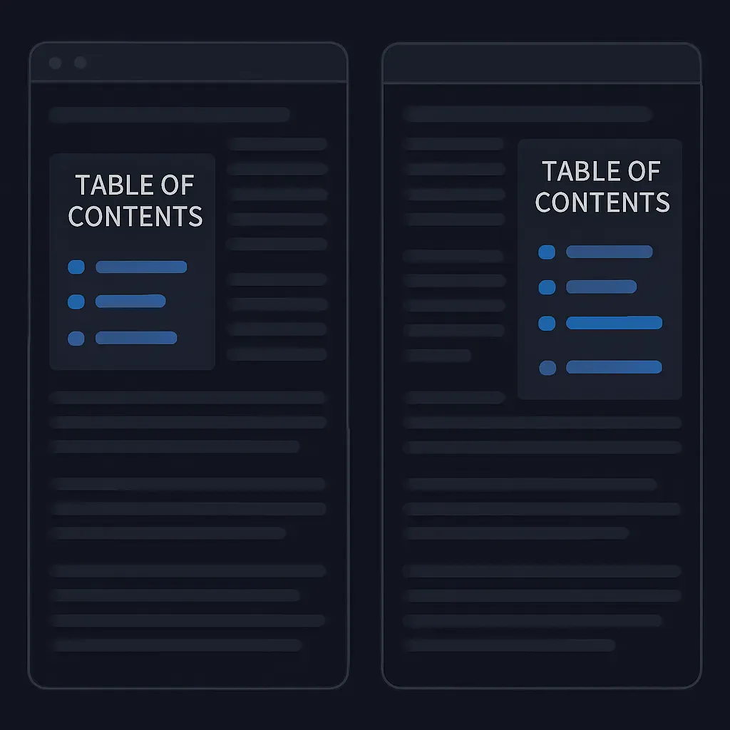 Configurable TOC Sidebar Position in Arsxy Theme
